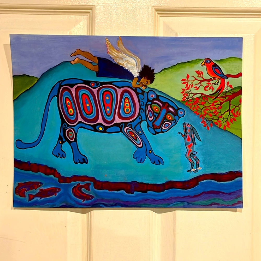“Blue Jaguar” Unframed Art Print